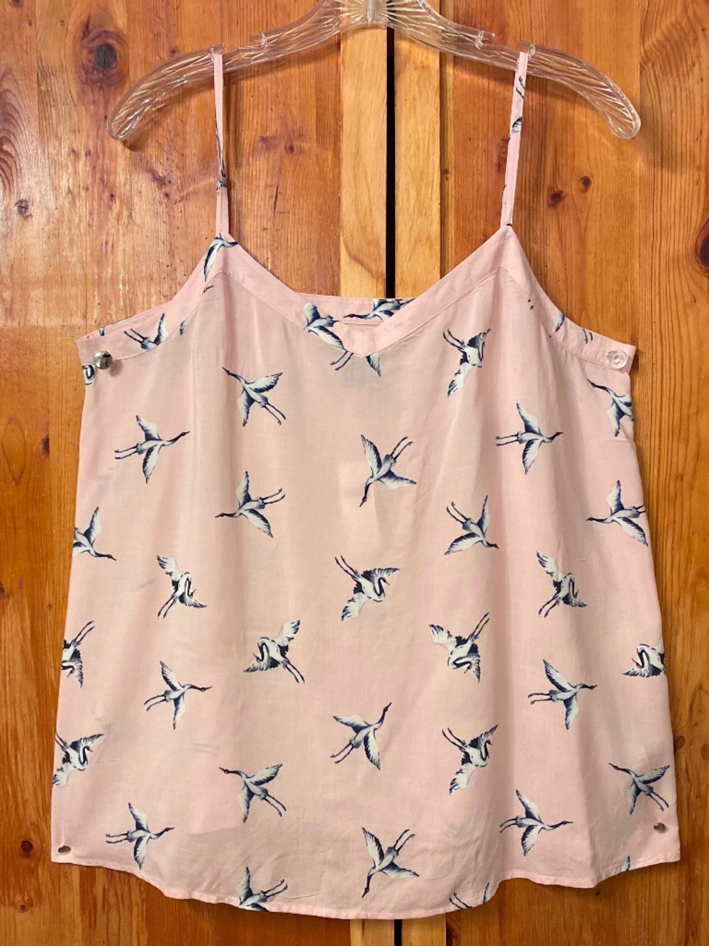 Pink Crane print spaghetti strap top by Gap size medium